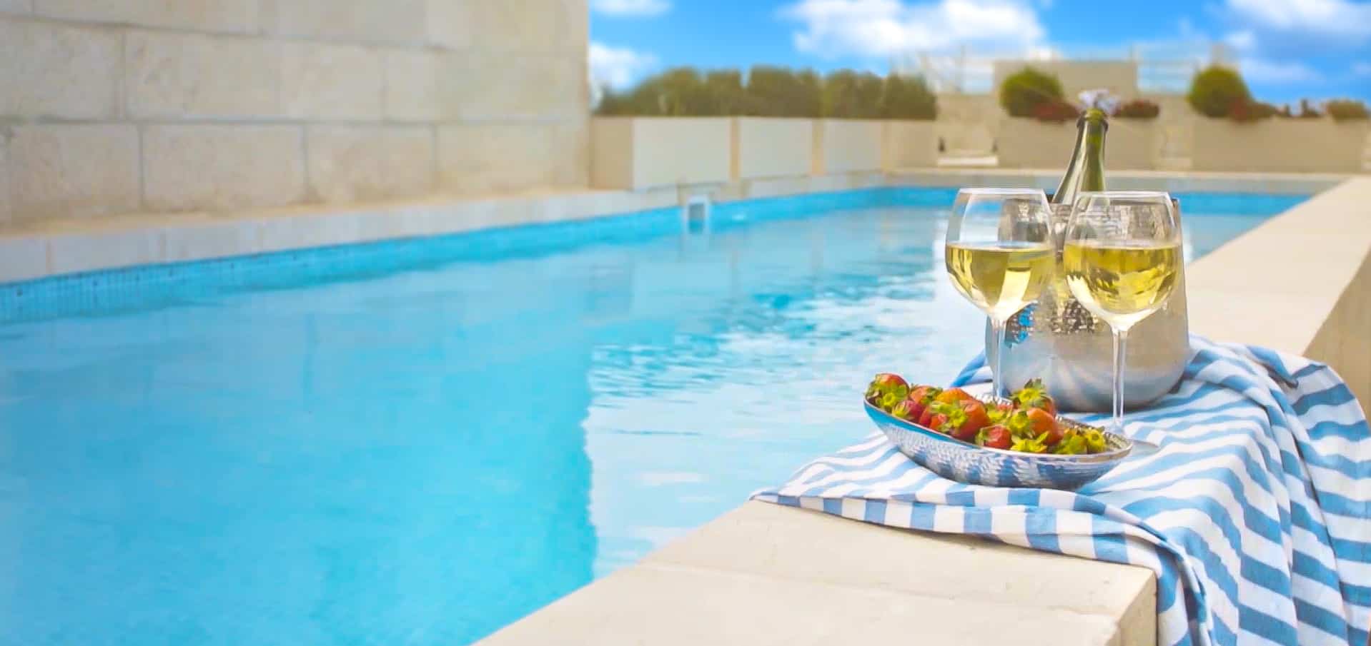 marble pool in luxury apartment jerusalem