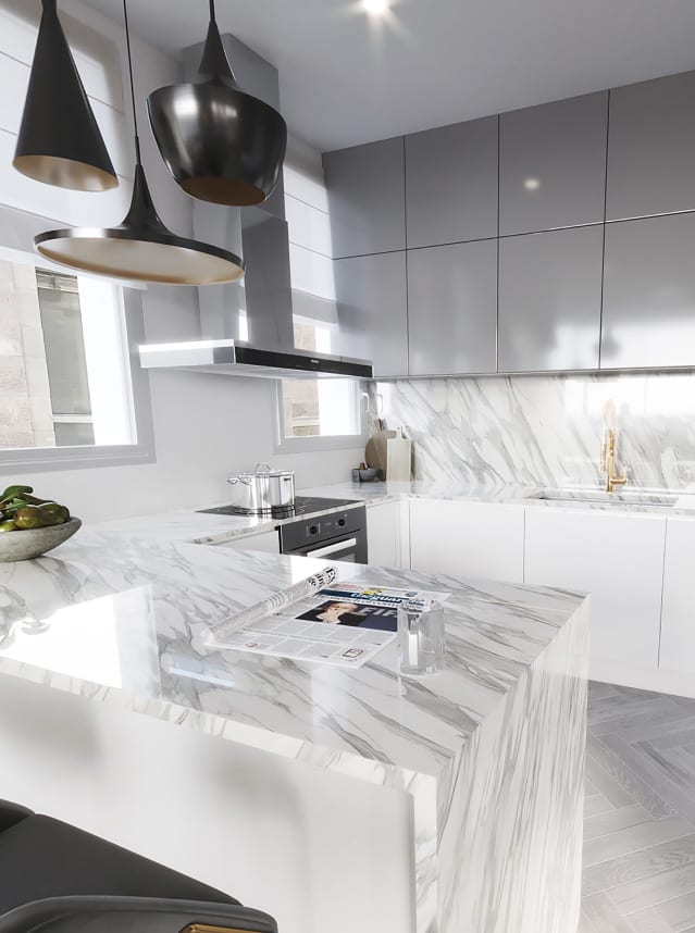 white luxury kitchen design in jerusalem